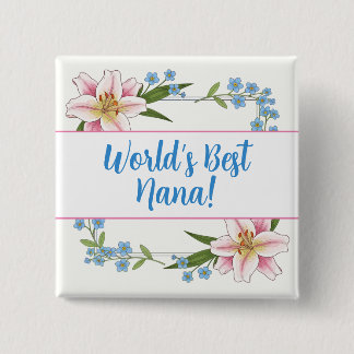 Werelds beste nana speld vierkante button 5,1 cm