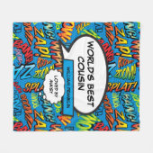 Werelds Beste Neef Cool Plezierig Stripboek Blauw Fleece Deken (Voorkant (Horizontaal))