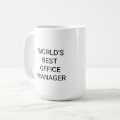 Werelds beste Office Manager Monochrome Koffiemok (Voorkant links)