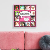 Werelds Beste Oma Fun Roze Foto Collage Canvas Afdruk (Insitu (Woonkamer))