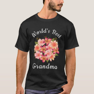 Werelds Beste Oma Roze Perzik Bloem Oma Gift T-shirt