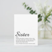 Werelds Beste Ooit Zus Definitie Elegante Script Briefkaart (Staand voorkant)