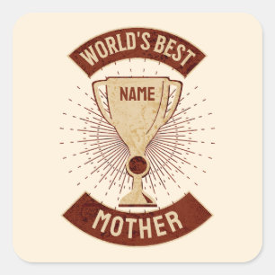 wereld's beste oom- en naamsverandering vierkante sticker