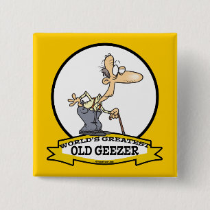 WERELDS BESTE OUDE MIERIKSE KEREL CARTOON VIERKANTE BUTTON 5,1 CM