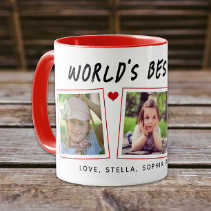 Werelds Beste Papa 3 Kinderen Foto's Mok