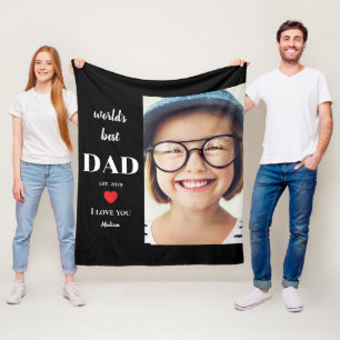 Werelds Beste Papa Ik Hou Van Jou Aangepaste Kinde Fleece Deken