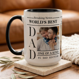Werelds Beste Papa Krantenfotocollage Aandenken Mok