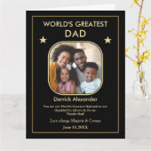 Werelds Beste Papa Vaderdag Foto Groot Aangepast Kaart (Gele Bloem)