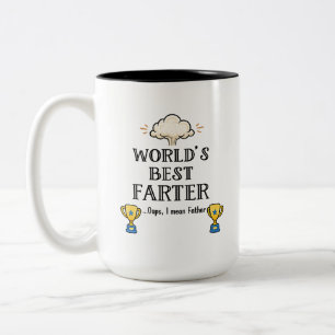 Werelds Beste Scheet Mug Cadeau voor Vader Vaderda Tweekleurige Koffiemok