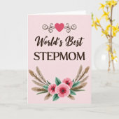 Werelds Beste Stiefmoeder Kaart (Gele Bloem)