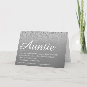 Werelds Beste Tante Oom Definitie Script Zilver Kaart