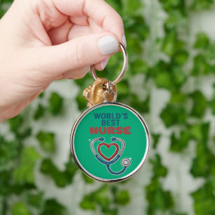 Werelds Beste Verpleegster Cadeau Cute Stetho Sleutelhanger
