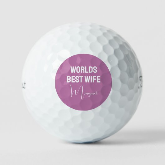 Werelds beste vrouw elegant script golfballen (Voorkant)