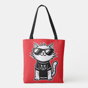 Werelds Coolste Kat met Zonnebril Rood Draagtas