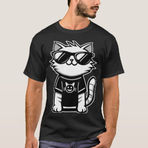 Werelds Coolste Kat met Zonnebril Zwart T-shirt