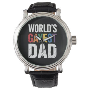 Werelds Gayste Papa LGBTQ Gay Pride-bondgenoot Reg Horloge