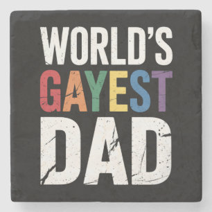 Werelds Gayste Papa LGBTQ Gay Pride-bondgenoot Reg Stenen Onderzetter