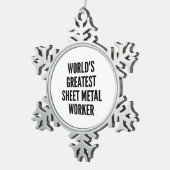 Werelds grootste plaatbewerker tin sneeuwvlok ornament (Rechts)