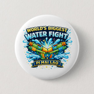 Werelds Grootste Watergevecht – Pi Mai Lao Ronde Button 5,7 Cm