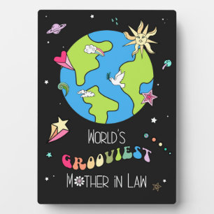 Werelds Groovyest Schoonmoeder Uniek Retro Cadeau Fotoplaat