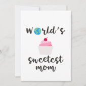 Werelds liefste moeder quote cupcake in roze feestdagenkaart (Voorkant)