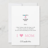 Werelds liefste moeder quote cupcake in roze feestdagenkaart (Achterkant)