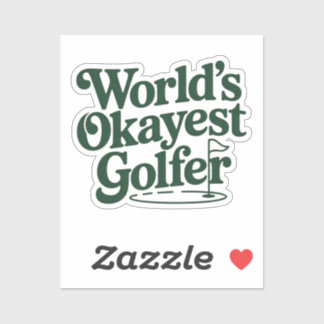 Werelds Oké Golfer Retro Golf Humor Sticker