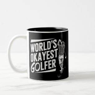 Werelds Oké Golfspeler Funny Golf Liefhebber Golfe Tweekleurige Koffiemok