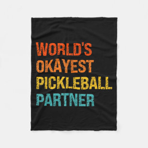 Werelds oké pickleball-partner grappige pickleball fleece deken