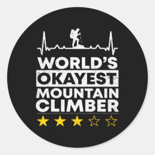Werelds Okéste Bergbeklimmer Rotsbeklimmen Berg Ronde Sticker
