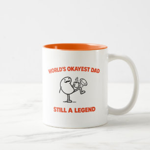 Werelds Okéste Papa   Grappige Papa Grap   Vader Tweekleurige Koffiemok
