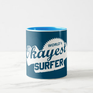 Werelds Okéste Surfer Tweekleurige Koffiemok