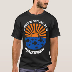 Werelds op een na beste visser - grappige vis t-sh t-shirt