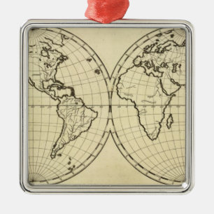 Wereldschets voor het dubbele halfrond metalen ornament
