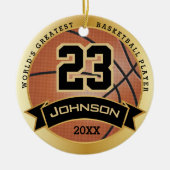 Wereldste Basketball Player | DIY Text Cera Keramisch Ornament (Voorkant)