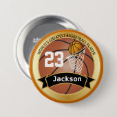 Wereldste Basketball Player Ronde Button 7,6 Cm (Voorkant /achterkant)