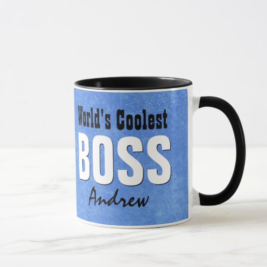 Wereldste BOSS Blue Grunge Custom Name V21C Mok (Rechts)