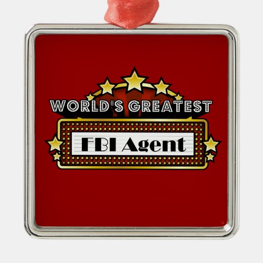 Wereldste FBI-agent Metalen Ornament (Voorkant)