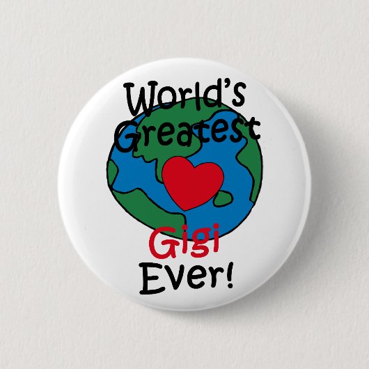 Wereldste Gigi Heart Ronde Button 5,7 Cm (Voorkant)