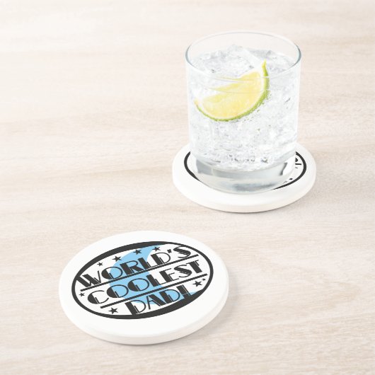 Wereldste pap-cadeautjes zandsteen onderzetter (Zijkant)