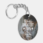 Wereldste Papa-fotovaderdag Sleutelhanger (Voorkant Links)