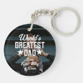 Wereldste vaders dag van de Foto van de Vader Sleutelhanger (Achterkant)