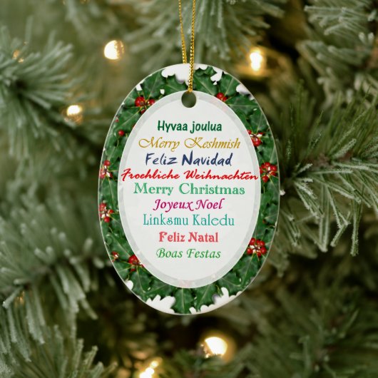 Wereldtalen Prettig Kerstmis Tekst Ornament (Boom)