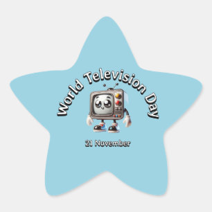 Wereldtelevisiedag. 21 november ster sticker