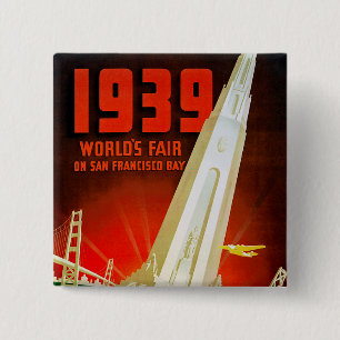 Wereldtentoonstelling San Francisco 1939 Vierkante Button 5,1 Cm