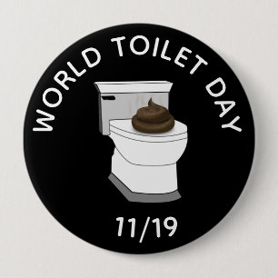 Wereldtoiletdag 19 november grappige Feestdagen Ronde Button 4,0 Cm