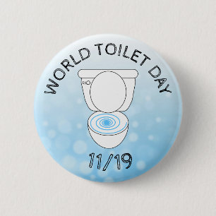 Wereldtoiletdag 19 november grappige Feestdagen Ronde Button 5,7 Cm