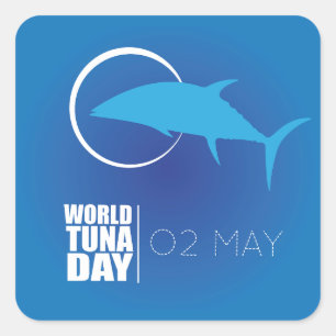 Wereldtonijndag 2 mei vierkante sticker