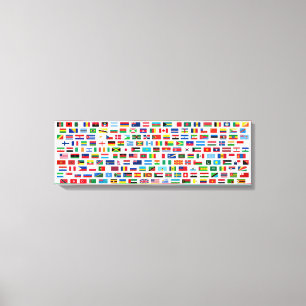 Wereldvlaggen Canvas Afdruk