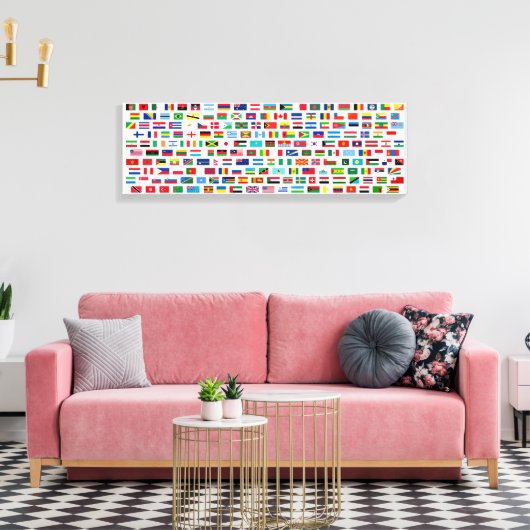 Wereldvlaggen Canvas Afdruk (Insitu (Woonkamer))